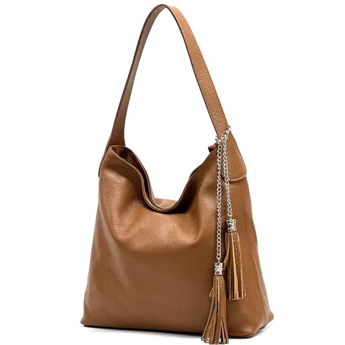 Burgundy Bordeaux Handmade Pebbled Leather Shoulder Bag: Classic Italian Design