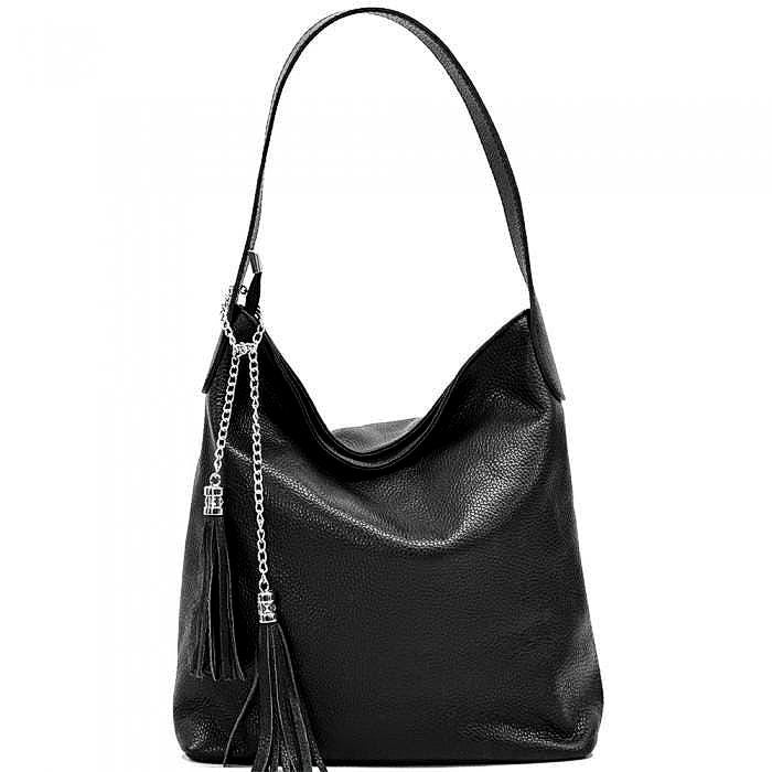 Handmade Pebbled Leather Shoulder Bag: Classic Italian Design