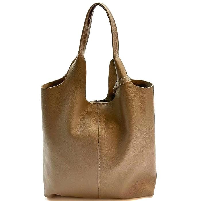 Handmade Italian Leather Tote Bag with Pouch