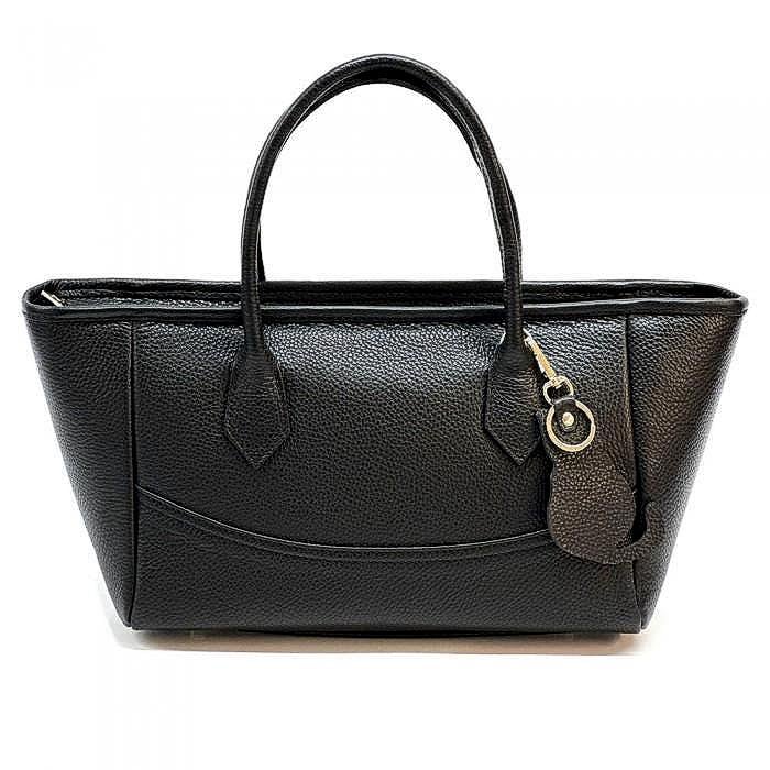 Tote Bag in Premium, Pebbled Italian Leather, Handmade, Free Shipping from Italy to the U.S.