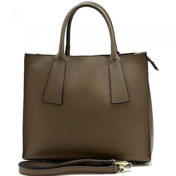 Handmade Pebbled Leather Tote: Classic Italian Design, Gold Hardware