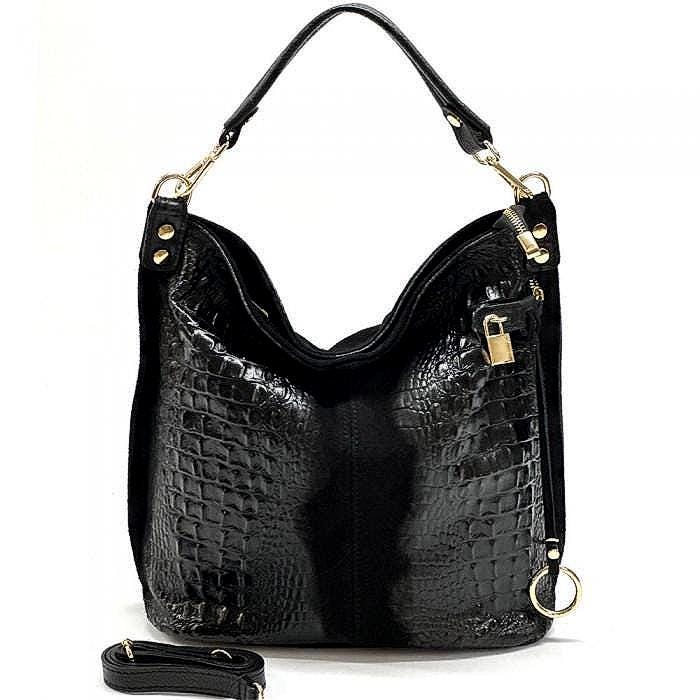 Shoulder Bag- Embossed Leather in a Python Design. Fall, 2025