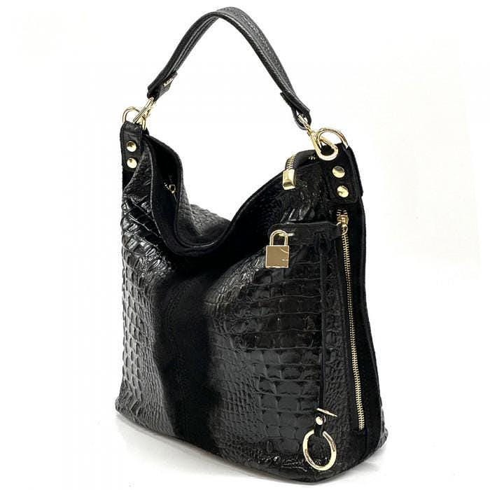 Shoulder Bag- Embossed Leather in a Python Design. Fall, 2025