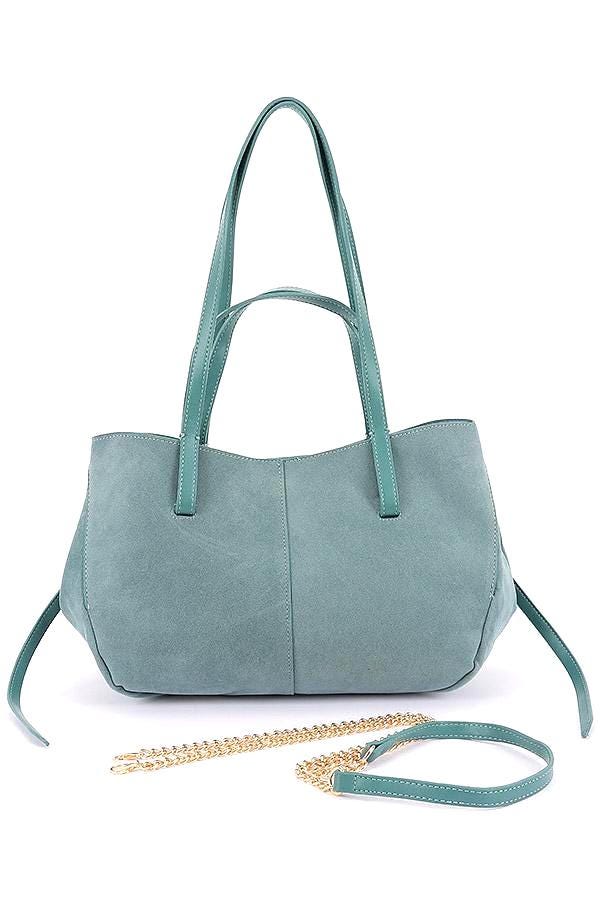 Vegan Suede Shoulder Bag with Chain Strap - 5 Colors