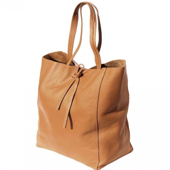 Pebbled Leather Tote Bag: Handmade Italian Calfskin Shopper