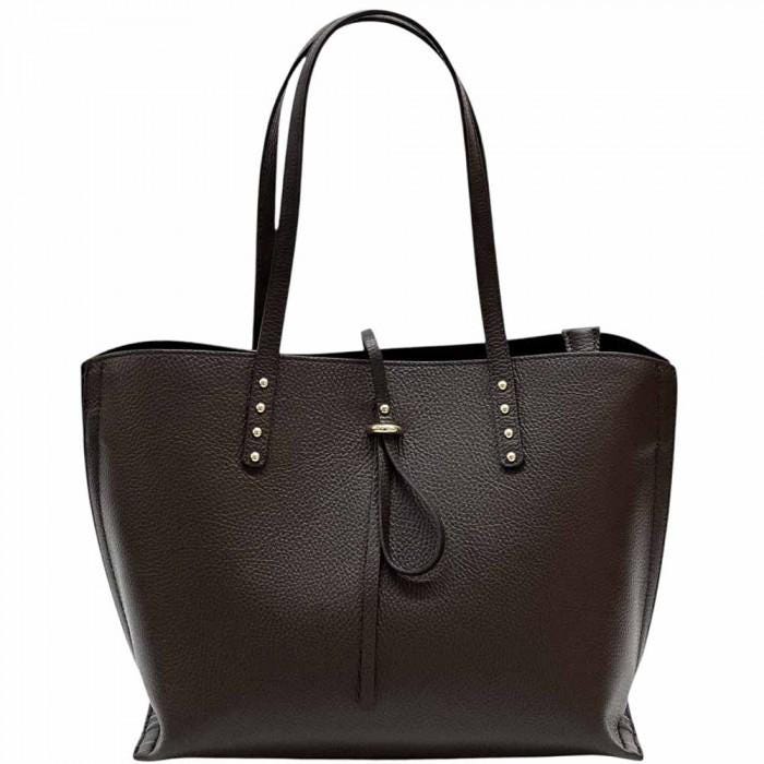 Pebbled Leather Shopping Tote: Handmade Italian Leather Bag