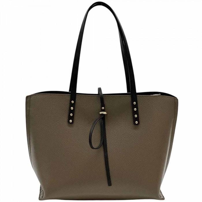 Pebbled Leather Shopping Tote: Handmade Italian Leather Bag