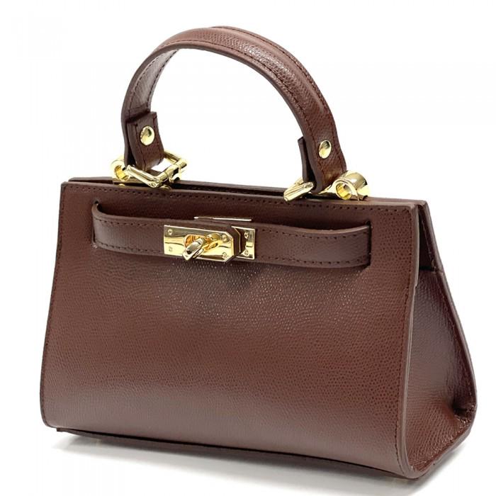 Pebbled Italian Leather Shoulder Bag: Classic Tote Handbag