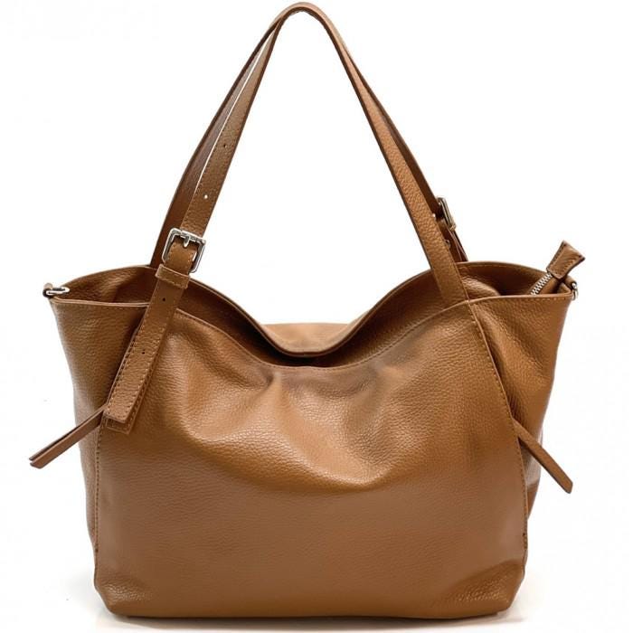 Handmade Calfskin Leather Tote Bag with an Adjustable Crossbody Strap