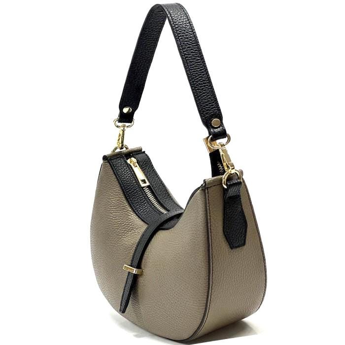 Pebbled Leather Hobo Bag: Handmade Italian Structured Shoulder Bag
