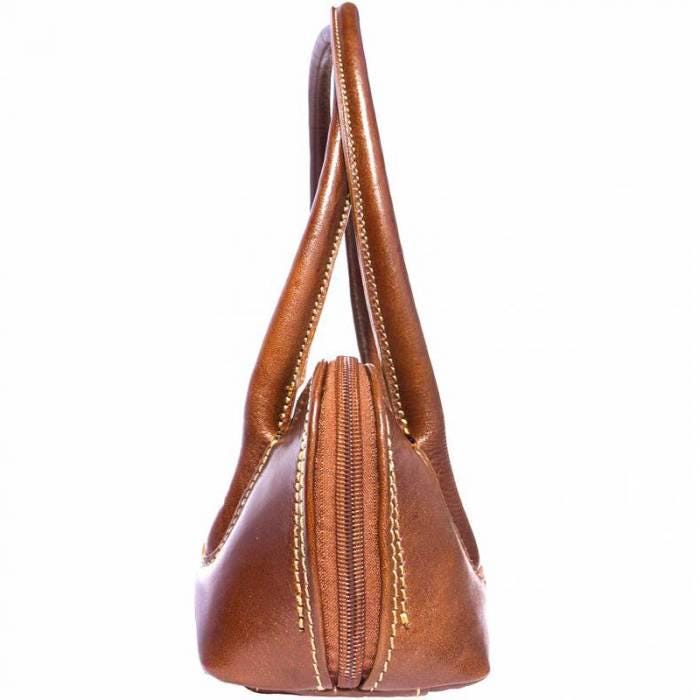 Structured Italian Leather East West Bag - Handmade Minimalist Handbag