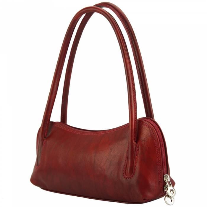 Structured Italian Leather East West Bag - Handmade Minimalist Handbag