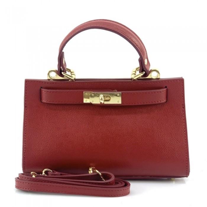 Pebbled Italian Leather Shoulder Bag: Classic Tote Handbag