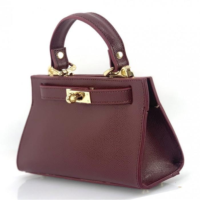 Pebbled Italian Leather Shoulder Bag: Classic Tote Handbag