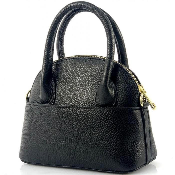 Mini Shell Bag: Pebbled Leather Handbag, Handmade in Italy