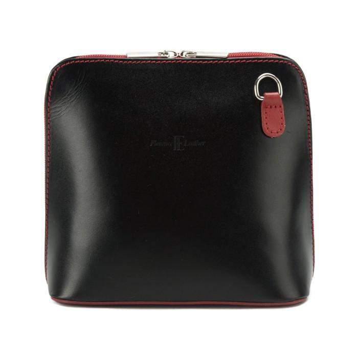 Italian Leather Crossbody Bag: Compact Zipper Shoulder Bag