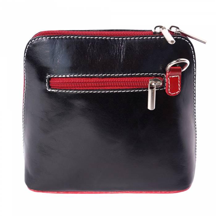 Italian Leather Crossbody Bag: Compact Zipper Shoulder Bag