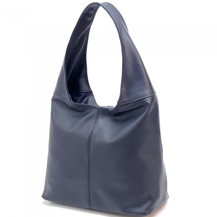 Handmade Italian Leather Hobo Tote Bag: Soft Full-Grain Shoulder Bag