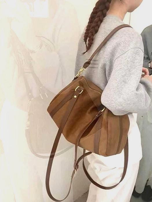 Suede and Leather Handbag/Shoulder/Crosbody  Handmade in Italy