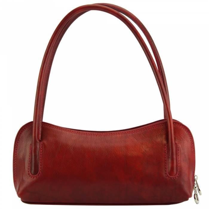 Structured Italian Leather East West Bag - Handmade Minimalist Handbag