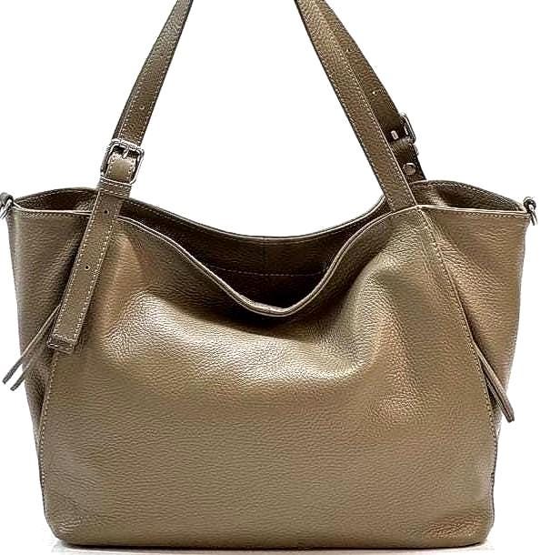 Handmade Calfskin Leather Tote Bag with an Adjustable Crossbody Strap