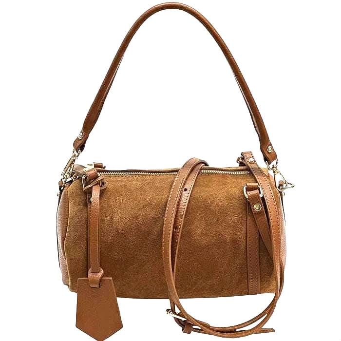 Suede and Leather Handbag/Shoulder/Crosbody  Handmade in Italy