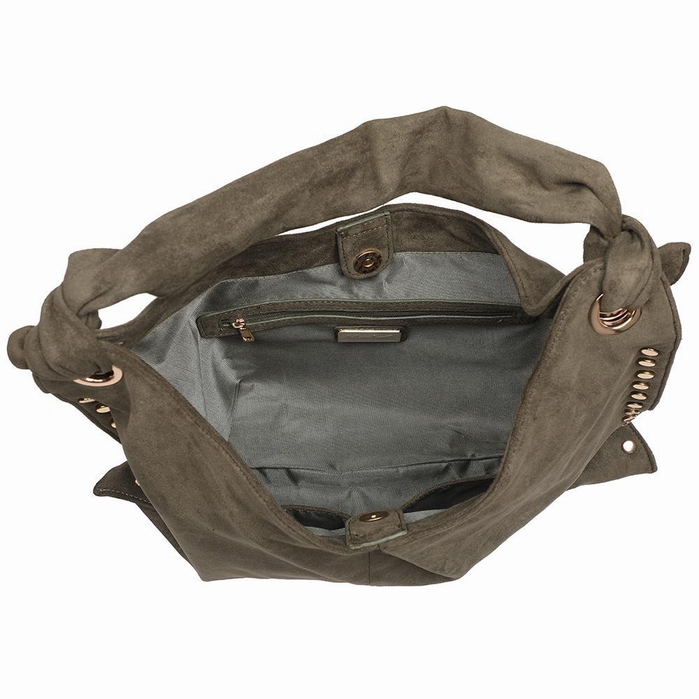 Modern Studded Hobo Bag Design in Lux Vegan Suede