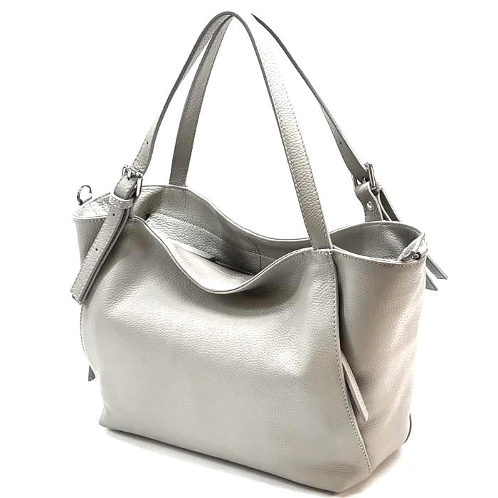 Handmade Calfskin Leather Tote Bag with an Adjustable Crossbody Strap