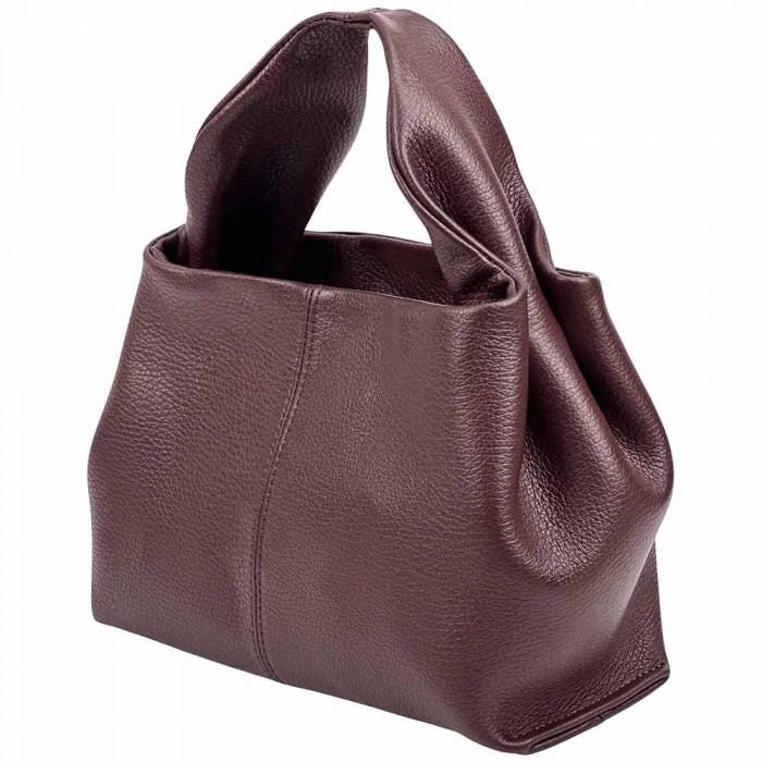Shoulder or Crossbody Trapeze Bag in Bordeaux: Soft and Supple Italian Leather