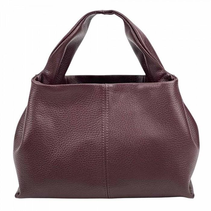 Shoulder or Crossbody Trapeze Bag in Bordeaux: Soft and Supple Italian Leather