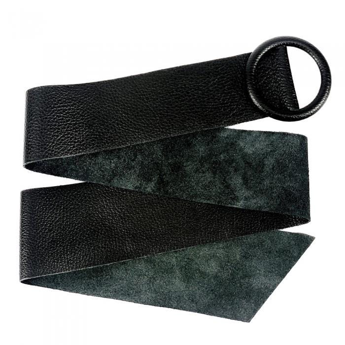 Handmade Italian Leather Belt with Matching Ring Buckle