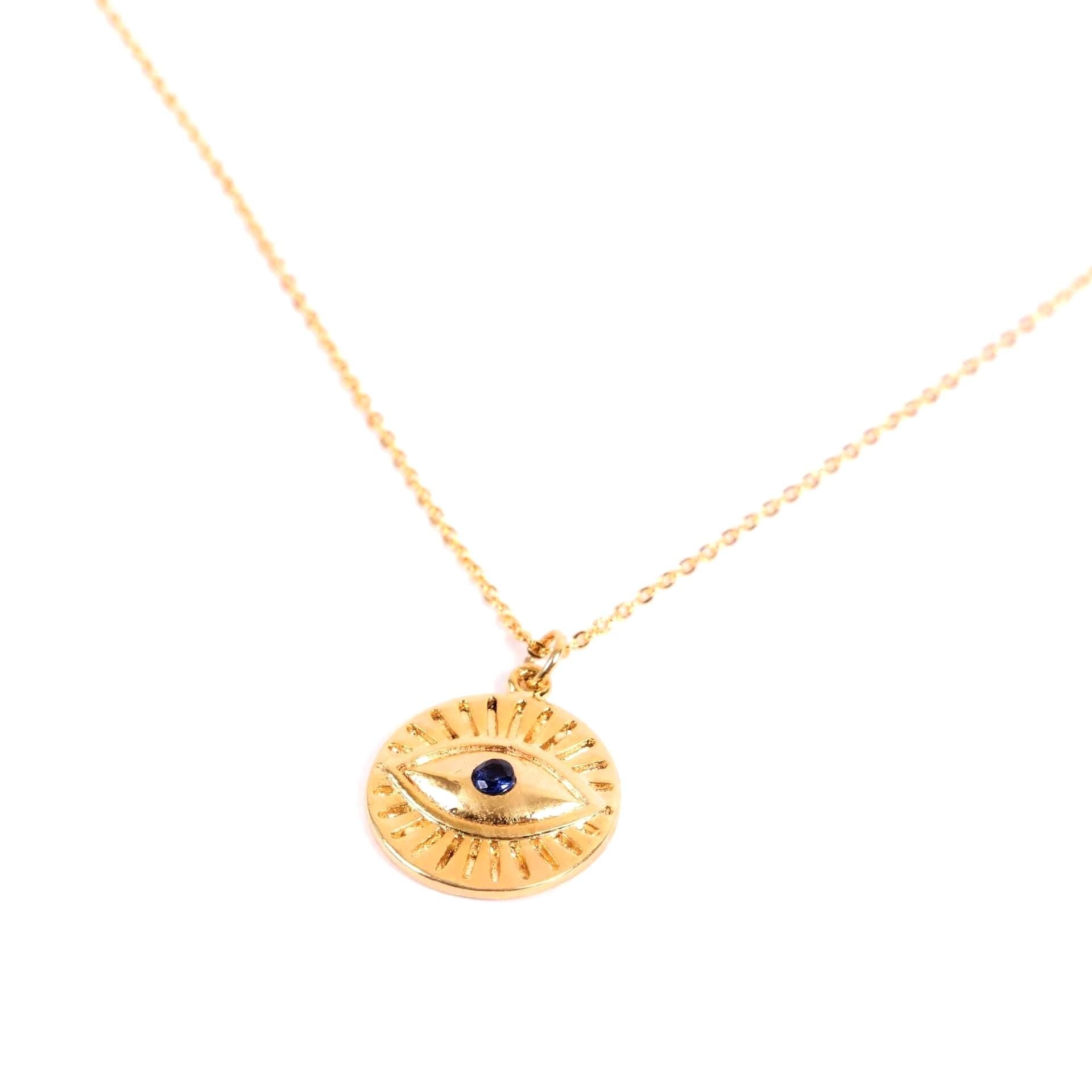 Evil Eye Protection Necklace - Istanbul Craftsmanship - 24k Gold Plated