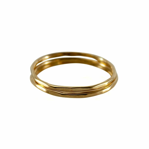 Hammered 14k Gold Filled Slim Ring Stack - Choose Your Size